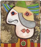 Enrico Baj, Femme au chapeau, 1968, Acrilico