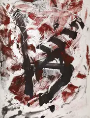 Gt-Ev 10/89 W. 21 by Emilio Vedova, 1989, oil on paper applicata on faesite, offered May 2017