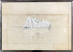 Tim Hawkinson, Untitled (Iceberg), 1988, gouache on paper piegata applicata on alluminio