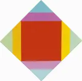 Max Bill, Zerstrahlung aus Rotem Kern, 1972, oil on canvas