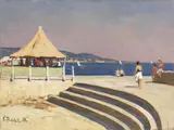 I Bagni Pancaldi by Cafiero Filippelli, oil on panel, offered Apr 2017