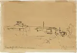 Pietro Annigoni, Il Naviglio della Martesana, 1930, ink on paper