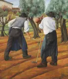 Silvio Pucci, Zappatori, 1924, oil on canvas
