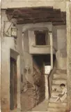 Vicolo a Settignano by Ruggero Focardi, oil on tavoletta, offered Apr 2017