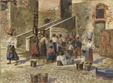 Acquaiole a Portovenere by Arturo Pagliai, oil on canvas, offered Apr 2017