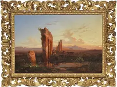 Alessandro La Volpe, Campagna romana, 1854, oil on canvas