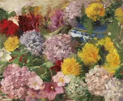 Virgilio Ripari, Fiori, oil on cardboard