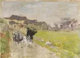 Mosè Bianchi, Paesaggio con armenti e contadina a Gignese