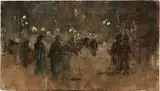 Impressioni di notte by Giovanni Fattori, oil on panel, offered Apr 2017