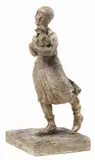 Donato Barcaglia, Pattinatrice con cagnolino, Scultura in gesso