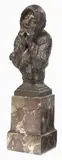 Donato Barcaglia, Inverno, scultura in bronze on base in marble