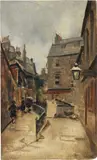 Telemaco Signorini, Una via di Bath (Strada di Bath), 1881, oil on panel