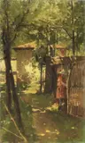 Achille Befani Formis, In giardino, oil on panel