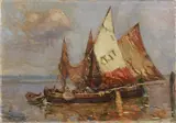August Lemmer, Scirocco in laguna, 1919, oil on cardboard