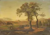Giacinto Gigante, Paesaggio con castello lontano
