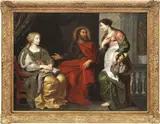 Simon de Vos, Gesù in casa di Marta e Maria, oil on canvas