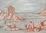 Giorgio de Chirico, Le figlie di Minosse (Scena antica in rosa e azzurro II)