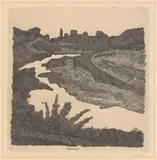 Giorgio Morandi, Paesaggio sul Savena, 1929, etching on rame