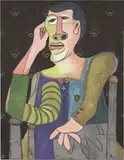 Chez Picasso by Enrico Baj, 1969, Acrilico, offered Nov 2016