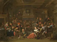 Bernardus van Schijndel, Interno di osteria, oil on canvas