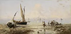 Achille Dovera, Marina, oil on panel