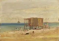 Emilio Gola, Marina, 1913, oil on tavoletta