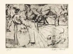 Figure by Arturo Checchi, 1918, Puntasecca, offered Oct 2016