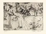 Arturo Checchi, Figure, 1918, Puntasecca