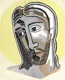 Gino Severini, Volto di Cristo, 1947, tempera on paper applicata on cardboard