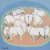 Giuseppe Cesetti, Mucche al pascolo, oil on canvas