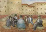 Riposo di operai by Ottone Rosai, 1952, oil on canvas, offered May 2016