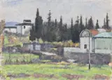 Ardengo Soffici, Capanna rossa, 1962, oil on canvas