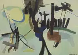 Giuseppe Santomaso, Piccolo ricordo verde, 1954, oil on canvas