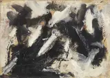 Emilio Vedova, Senza titolo, 1962, idropittura and pastel on paper applicata on canvas