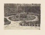 Giorgio Morandi, Il giardino di via Fondazza, 1924, etching on zinco