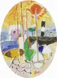 Enrico Paulucci, Rimorchiatore, oil on canvas board