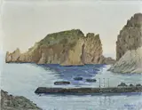 Giovanni Colacicchi, Marina, oil on canvas board