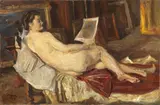 Primo Conti, Nudo in ambiente, 1945, oil on canvas