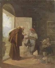 Elemosina by Luigi Bechi, oil on canvas, offered Apr 2016