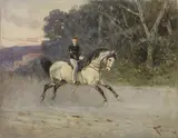 Francesco Mancini, Ufficiale a cavallo, 1885, oil on canvas