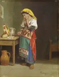 Francesco Coleman, Giovane popolana, oil on canvas