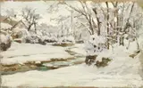 Luigi Cima, Paesaggio invernale, oil on panel