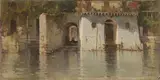 Achille Befani Formis, Lago di Como, oil on canvas applicata on panel