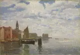 Beppe Ciardi, Marina, oil on canvas