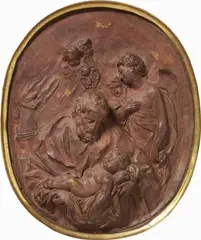 Giuseppe Mazzuoli, «San Giuseppe e Gesù Bambino» e «Il figliol prodigo», Bassorilievi in terracotta