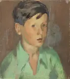 Gigi Chessa, Ritratto di bambino, oil on panel