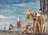 Aligi Sassu, Maschere, oil on canvas