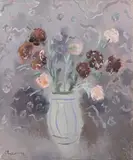 Gigi Chessa, Vaso di fiori, oil on canvas