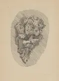 Giorgio Morandi, Fiori in un cornetto su fondo ovoidale, 1929, etching on rame
