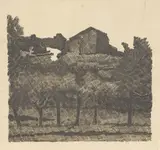 Giorgio Morandi, Paesaggio di Grizzana, le Lame, 1931, etching on rame